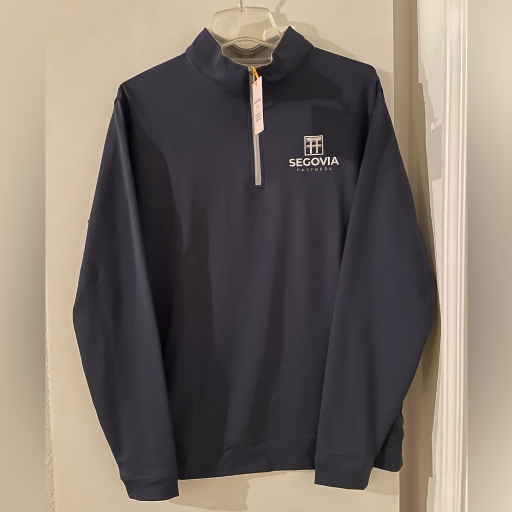 Peter Millar Pullover Sport Long Sleeve Knit T Shirt Segovia Partners Navy NWT